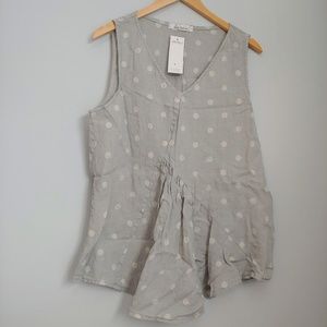 cut.loose Linen Polka Dot Pajama Top